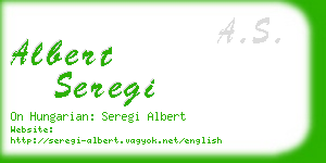 albert seregi business card